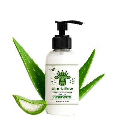AloeTallow Daily Body Lotion for Dry & Sensitive Skin Grass Fed Tallow & Aloe Vera Moisturizer for Face & Body Non-Toxic Deep Hydration After Sun Care