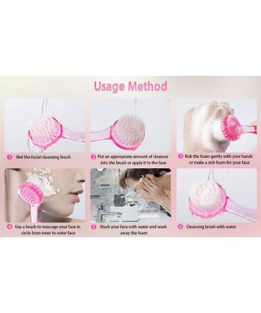 Beomeen Upgraded Soft Bristle Facial Cleansing Brush - Gentle Exfoliating Scrub for Deep Cleansing and Skincare Massage | 4 Colors Available - Blue, Clear, Pink, Purple - Buy Online on GoSupps.com