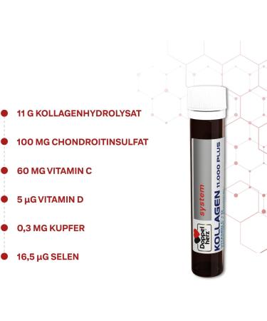 Doppelherz System Collagen 11 000 Plus - 30 Bottles for Musculoskeletal Health & Cell Protection - Shop Internationally - Buy Online on GoSupps.com