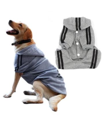 Dogs hoodies 4 legs overall dog clothing sweater warm sweatshirt cotton jacket training suit for small dog medium dog big dog cat S gray