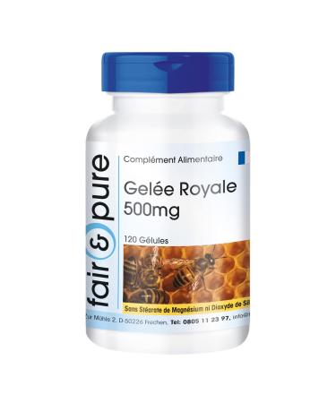 Fair & Pure - Royal Jelly 500 mg - 120 capsules - Standardized to 4% 10-HDA - Gently freeze-dried