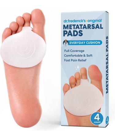 Dr. Frederick's Original Metatarsal Pads - 4 Pieces - Ball of Foot Cushions for Rapid Pain Relief - Gel Foot Pads