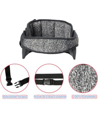KAKIBLIN Adjustable Toddler Car Seat Head Support Band - Black Gray - Buy Online on GoSupps.com