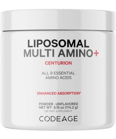 Codeage Multi Amino+ BCAA Powder Supplement - EAA Supplement All 9 Essential Amino Acids Branched-Chain Amino Acid Sport Pre & Post Workout Muscles Recovery Liposomal Delivery Non-GMO 6.15 oz