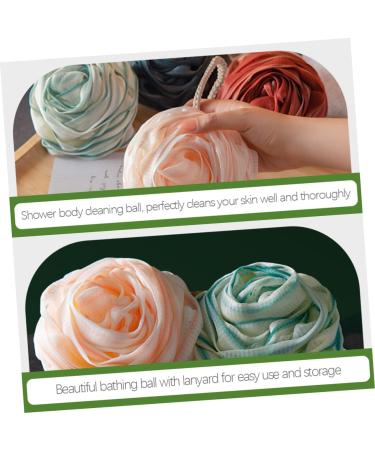 Buy Housoutil 4pcs Rose Bath Ball Loofah Sponge - Exfoliating Shower Pouf & Scrubber for Smooth Skin | International Shipping - Buy Online on GoSupps.com