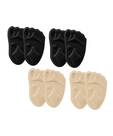 4 Pairs Sponge Forefoot Pad Metatarsal Foot Pads Forefoot Cushion Thicken Insoles Shoe Pad Shoe Inserts Comfortable Shoe Insoles 4d Absorb Sweat Heel Mesh Stretch Fabric
