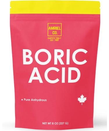Boric Acid (8oz) | 99.9% Pure Industrial Grade |Anhydrous Fine Powder| Packed in Canada| Used to Make All Purpose Cleaner| DIY Cosmetic and Personal Products| PH Buffer and Odor Control| Amriel Co.