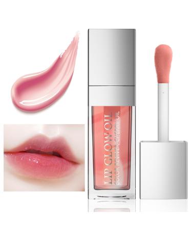 Ceboic Moisturizing Lip Glow Oil Moisturizing Lip Oil Long Lasting Plumping Lip Gloss NonSticky Transparent Toot Lip Balm Colored Lip Prevents Lip Lines and Dry Cracked Lips Pink