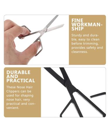 FRCOLOR Stainless Steel Hair Scissors - Professional Nose Hair & Beard Trimming Tools (2pcs) | Multi-Function Small Scissors for Precision Grooming - Buy Online on GoSupps.com