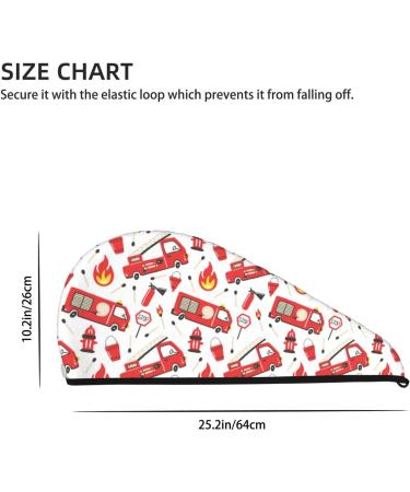 Fire Truck Microfiber Hair Towel - Soft Super Absorbent Wrap for Women's Long Curly & Thick Hair - Coral Velvet Quick Dry Cap - Buy Online on GoSupps.com