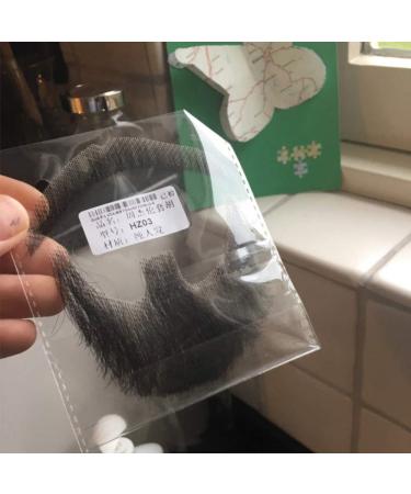 Realistic Black Human Hair Fake Face Beard and Mustache for Men - Invisible Costume Beard for Adults - Buy Online on GoSupps.com