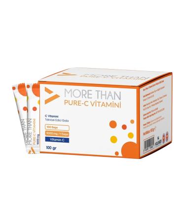 Anadoludan Sofraniza Vitamin C - More than - 100g (100 sachets) - Premium Vitamin C Powder for Immune System & Energy