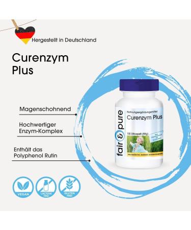 Buy Fair & Pure Curenzyme Plus - Time-Release Enzyme Complex with Bromelain Trypsin Chymotrypsin & Rutoside - 100 Dr. Caps - No Magnesium Stearate - Ships Internationally - Buy Online on GoSupps.com