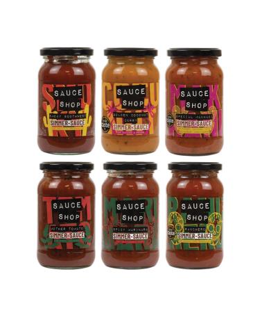 Sauce Shop | Simmer Sauce Collection | Cooking Sauces | Indian Pasta Chilli | 6 x 360g