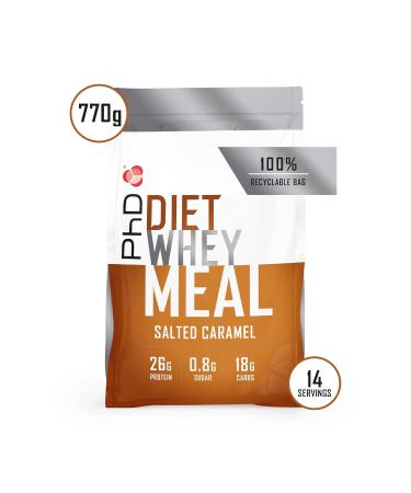 PhD Nutrition Diet Whey Meal Powder - 26g Protein Fat Burning Sustainable Weight Loss Sugar Arm 770g Salted Caramel - Premium eCommerce Product - Buy Online on GoSupps.com
