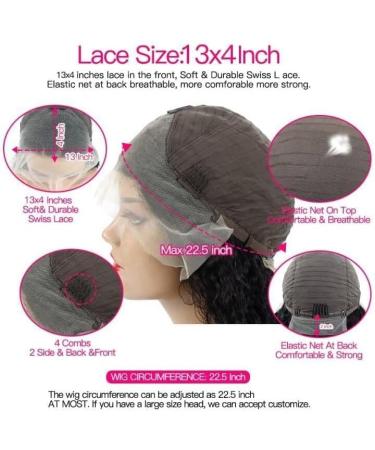 28 Inch Water Wave Brazilian Human Hair Lace Front Wig - 13x4 HD Transparent Lace Frontal, Pre-Plucked with Baby Hair - Natural Color - 150% Density - Curly Hair Wig - MSGEM - Buy Online on GoSupps.com