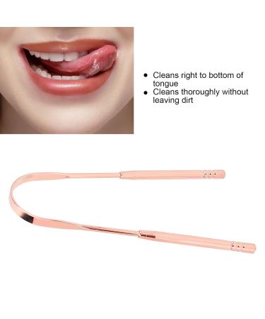 Stainless Steel Tongue Scraper for Adults - U Shape Tongue Cleaner Reduces Bad Breath | Rose Gold 2 Pack - Oral Care Hygiene - Buy Online on GoSupps.com