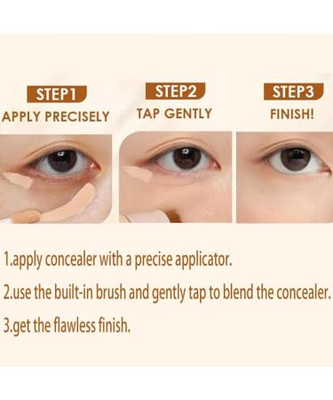 2 in 1 Foundation + Anti-Wrinkle Concealer Liquid Foundation Concealer Makeup Stick with Built-in Brush Long-Lasting Waterproof Concealer Creates a Natural Look (01) - Buy Online on GoSupps.com