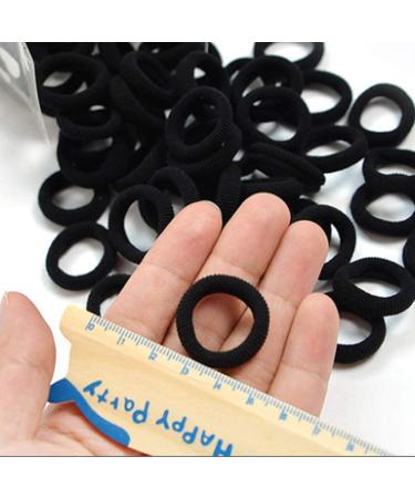 LEBQ 200 Mini Hair Bands for Girls & Babies - Soft Elastic Hair Ties in Black | Perfect for Kids' Hairstyles - Buy Online on GoSupps.com