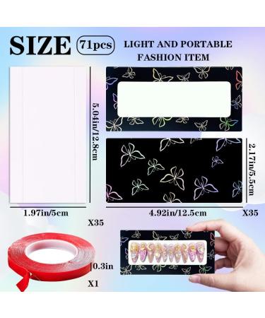 71 Pcs Empty Press on Nails Packaging Box Set 35 Pcs Empty Nail Package Box Set 35 Pcs White Background Papers and 1 Double Sided Tape for Press on Nail Business - Buy Online on GoSupps.com