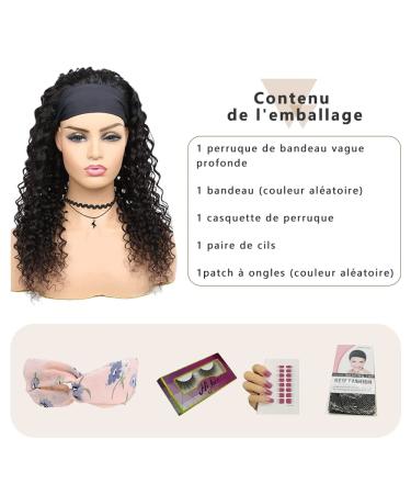 Deep Wave Head Band Wig - 18'' Human Hair Glue-Free Lace Front 150% Density Brazilian Virgin Hair for Black Women - Buy Online on GoSupps.com