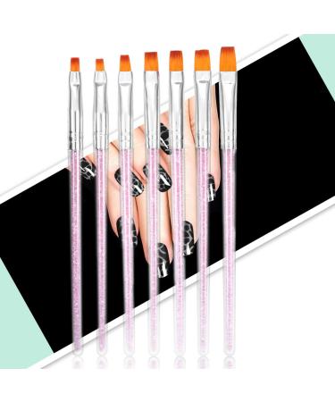 Nail Art Brush Set - 7pcs Acrylic Flat & Liner Brushes for UV Gel & 3D Design - International Shipping - Buy Online on GoSupps.com