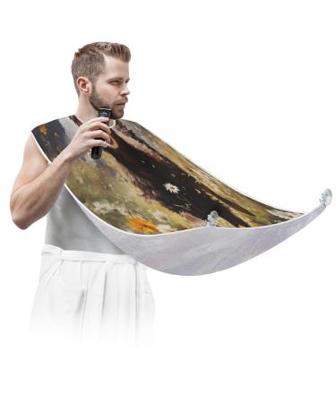 Flower Animal Beard Bib Apron Beard Hair Catcher for Men Shaving Fathers Day Anniversary Christmas Gifts for Dad Husband Beard Bib with 2 Suction Cups