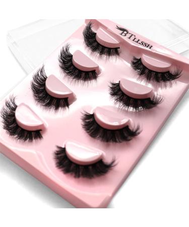 8 Pairs Wispy Mink Lashes - Fluffy 5D Volume Fake Eyelashes for Natural Looks | BTLLSSH 3D621 - Buy Online on GoSupps.com