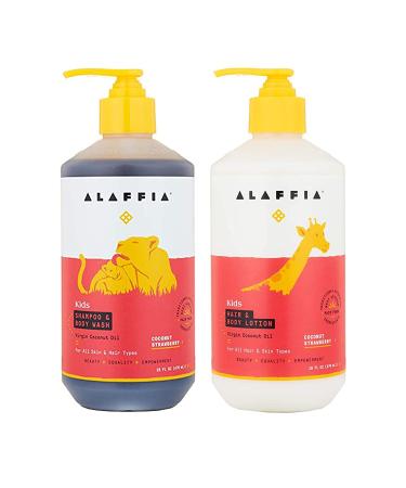 Alaffia Kids Shampoo & Body Wash Coconut Strawberry 16 fl oz (476 ml)