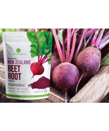 Antler Farms Organic New Zealand Beet Root Powder - 200g, 40 Servings | Raw, Vegan, Gluten Free | Natural Nitric Oxide Booster for Energy - Buy Online on GoSupps.com