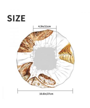 Moslion Watercolor Bread Slice Shower Cap | Reusable Double Layer Hair Cover | Soft Shower Hat for Women | All Hair Lengths - Buy Online on GoSupps.com