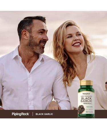 Piping Rock Black Garlic Capsules 1500mg | 60 Count | Aged and Fermented | Non-GMO Gluten Free - Buy Online on GoSupps.com