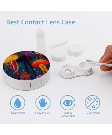 Jellies on Blue Round Case For Contact Lens Kit Storage Box with Mirror Printed - Buy Online on GoSupps.com