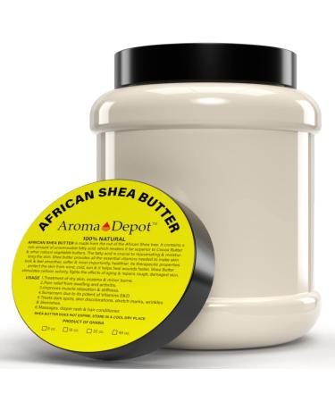 Raw African Shea Butter 3 lb. Ivory/White Grade A 100% Pure Natural Unrefined Fresh Moisturizing  Ideal for Dry and Cracked Skin. Can be use in Body  Hair and Face.