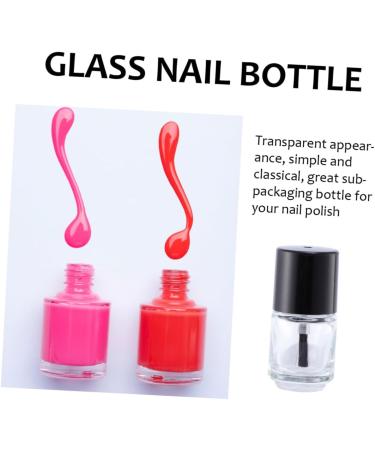  Ipetboom Ipetboom Set of 15 Clear Glass Nail Polish Bottles (5ml) Gel Polish Bottles Round Cap For Travel Salon and Home - Buy Online on GoSupps.com