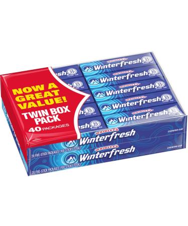 Wrigley's Winterfresh Gum, 5 Count, Pack of 40