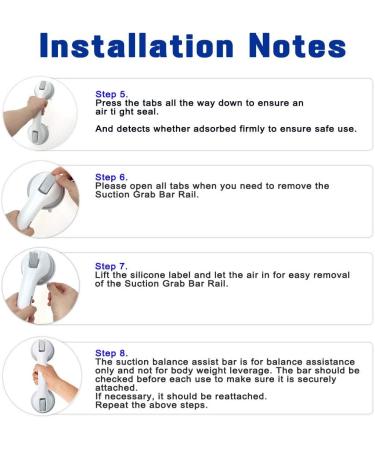 Suction Grab Bars for Shower - Portable Bathroom Handles for Elderly & Children (2 Pack) - Buy Online on GoSupps.com