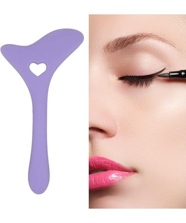 Eye Makeup Auxiliary Guard Tool Aid Stencils Wing Tips Silicone Mask Reusable Silicone Eye Makeup Aid Tool with Cream Applicator Eyeshadow Mascara Drawing (Purple) - Buy Online on GoSupps.com