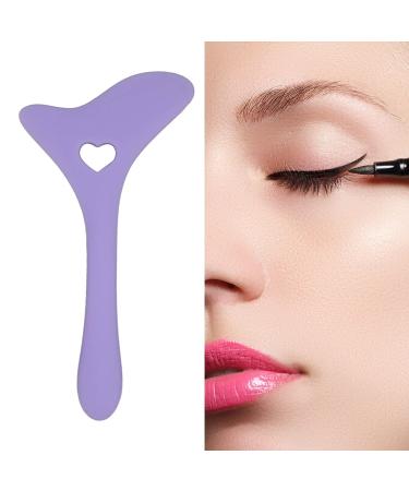 Reusable Silicone Eyeliner & Eyebrow Stencil Set with Cream Applicator - Purple - Buy Online on GoSupps.com
