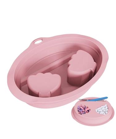 G n rique Bol Ongles pour Trempage - Cuve de Soins pour Manucure - Bol de Manucure en Silicone R sistant 120 C pour Utilisation Domicile et en Institut Rose