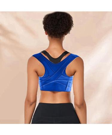 Back Brace Corrector Adjustable Back Corrector | Breathable Corrector Invisible Back Corrector for Breast Shoulder Women Blue X-Large - Buy Online on GoSupps.com