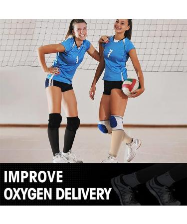 Calf Compression Stockings without Foot - Medical Support for Varicose Veins & Edema - XL Black for Men & Women - Buy Online on GoSupps.com