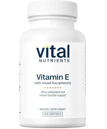 Vital Nutrients Vitamin E with Mixed Tocopherols - Potent Antioxidant Vitamin E And Antioxidant Supplements - 100 Softgels - Buy Online on GoSupps.com