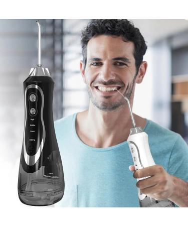 Rechargeable Dental Water Flosser - 300ml 3 Modes 4 Jet Tips Waterproof - Black | Fast International Shipping - Buy Online on GoSupps.com