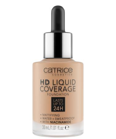 Catrice HD Liquid Coverage Foundation 050 Nude - Long-Lasting Matte Vegan Oil-Free Waterproof - 30ml for Impure Skin - Buy Online on GoSupps.com