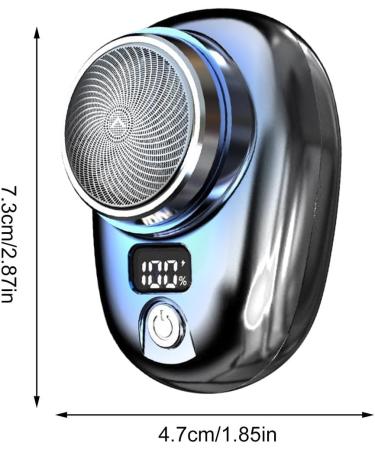 Pocket Size Electric Shaver - Portable Metal Shaver with Battery Display Washable & Fast Charging Ideal Travel Gift - Silver & Gradient Blue - Buy Online on GoSupps.com