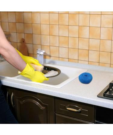 Plastic Dish Scrubbers Non Scratch Round Scouring Pads Kitchen Pot Scrubbing Sponges 6g 36PCS Plastic Pot Sponge - Buy Online on GoSupps.com