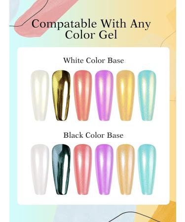 BISHENGYF White Pearl Chrome Nail Powder + Duster Brush Set for Mirror Effect Aurora Magic Nail Art - Holographic Pigment Included - Buy Online on GoSupps.com