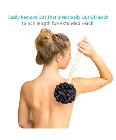 Weijie Long Handled Loofah Back Scrubber 3 Pack - Exfoliating Bath Sponge for Men & Women - Buy Online on GoSupps.com