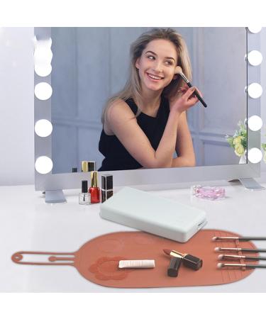Silicone Makeup Pad - Silicone Brush Cleaning Tool Portable Cosmetic Cleaning Pads Scrubber Mat Pad for Foundation & Lip Brush brown - Buy Online on GoSupps.com
